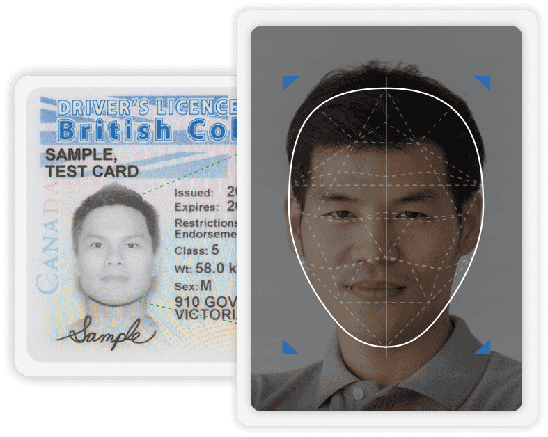 Graphic of the Imme authenication using comparison of document pictures and facial scan
