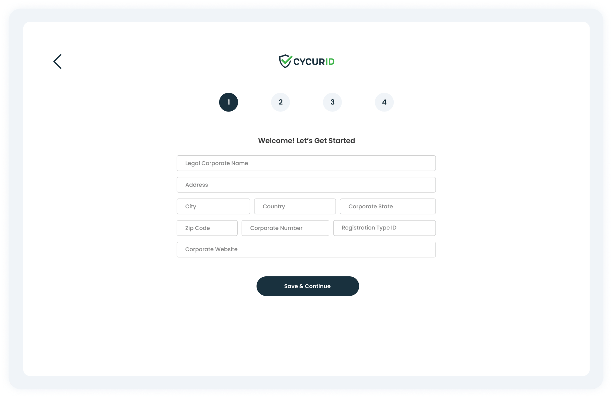 Dashboard signup form screenshot